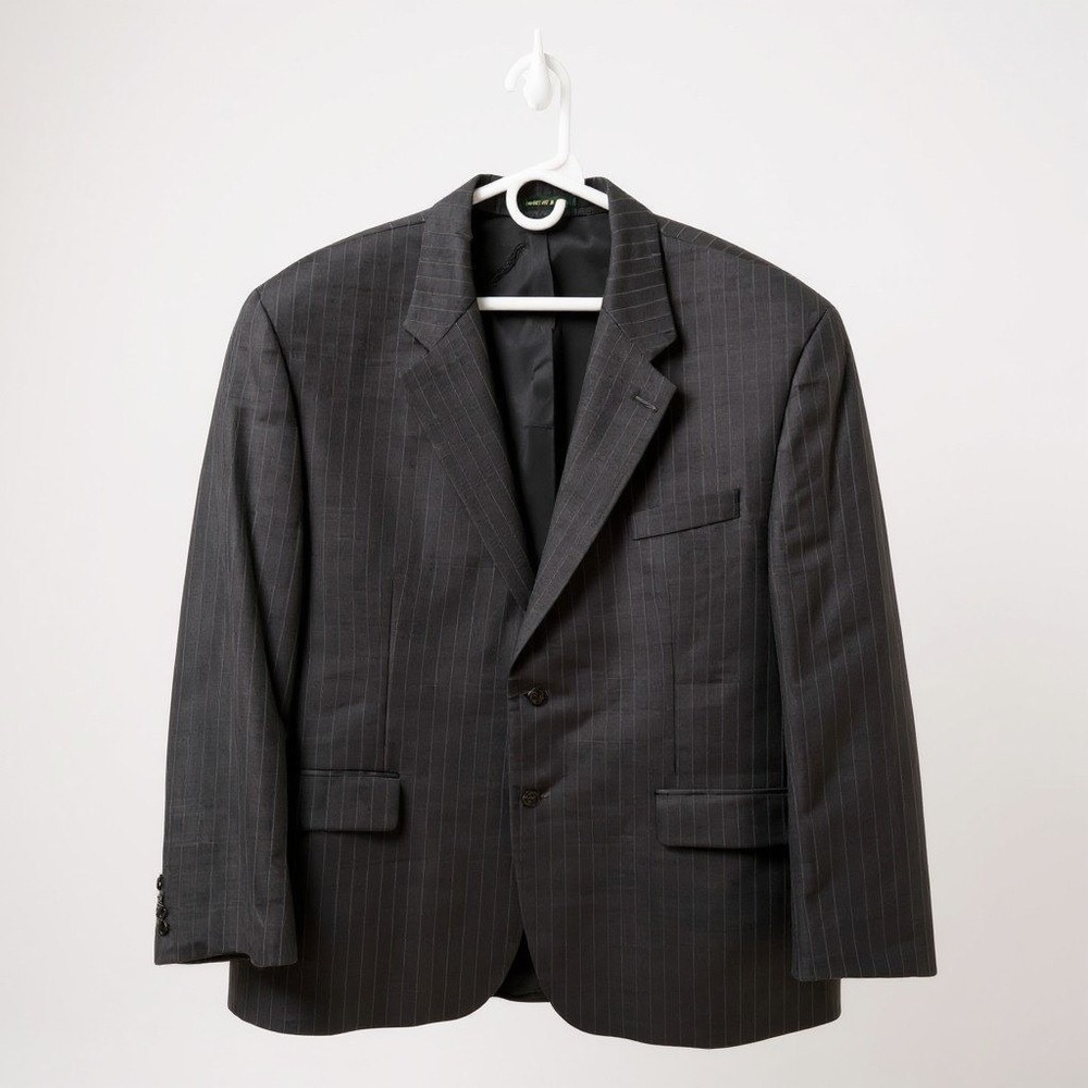 Lauren Ralph Lauren Men's 48R Blazer Sport Coat Charcoal Gray Pinstripe Vent EUC